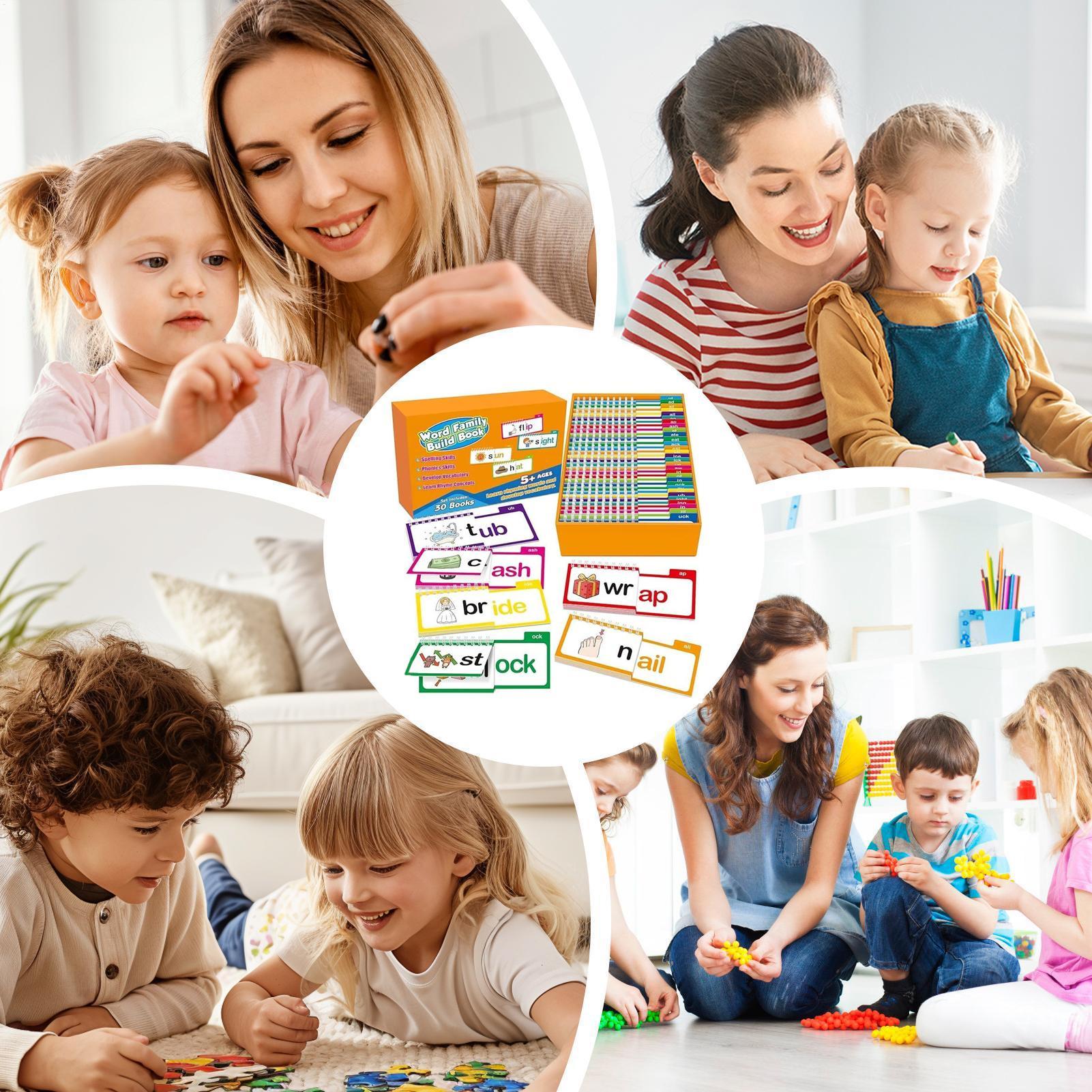 리딩 카드 30장 읽기 및 낭송 플립북 단어 가족 구성 - Kids Education Rhymes 리뷰 및 가격